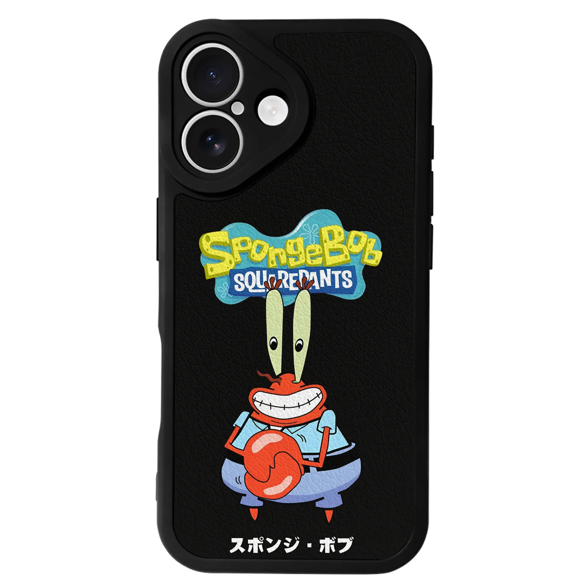 スポンジボブ グッズ ミスター・クラブ - IPhone 16シリーズ対応 ・ シリコンスマホケース ・ レザー調 ・ 高精度フィット ・ 耐衝撃 ・ ワイヤレス充電対応 ・ 精密カット